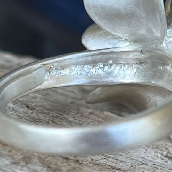 Sheila Fajl Brushed Silver Flower CZ Statement Ring - Picture 4 of 11